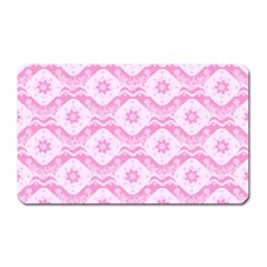 Illustration Background Pink Flower Abstract Pattern Magnet (rectangular) by danenraven