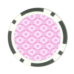 Illustration Background Pink Flower Abstract Pattern Poker Chip Card Guard by danenraven