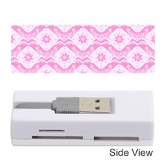 Illustration Background Pink Flower Abstract Pattern Memory Card Reader (stick) by danenraven