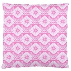 Illustration Background Pink Flower Abstract Pattern Large Cushion Case (one Side) by danenraven