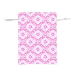 Illustration Background Pink Flower Abstract Pattern Lightweight Drawstring Pouch (m) by danenraven