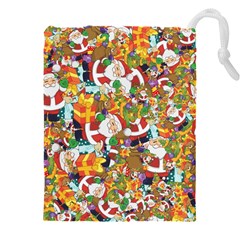 Background Christmas Santa Claus Drawstring Pouch (4xl) by danenraven