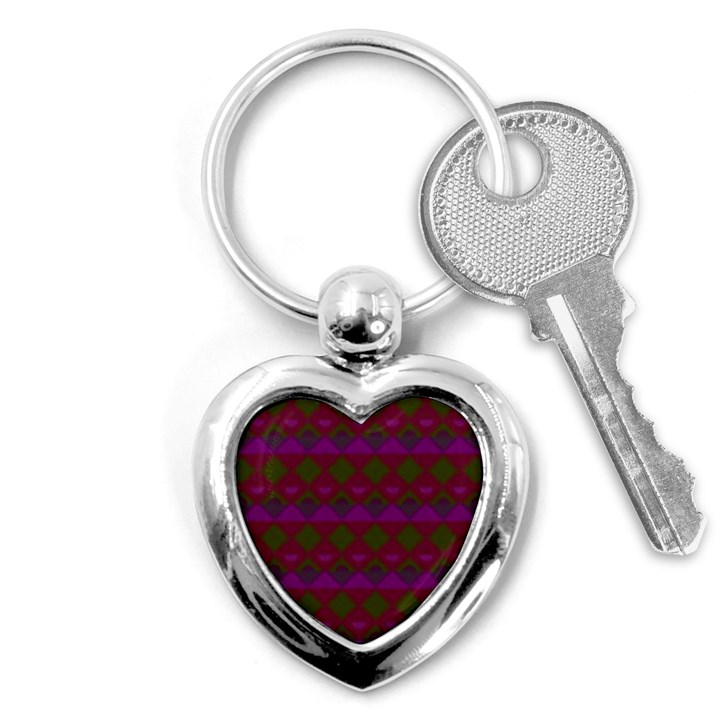 Illustration Argyle Pattern Argyle Background Key Chain (Heart)