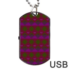 Illustration Argyle Pattern Argyle Background Dog Tag Usb Flash (two Sides) by danenraven