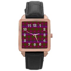 Illustration Argyle Pattern Argyle Background Rose Gold Leather Watch  by danenraven