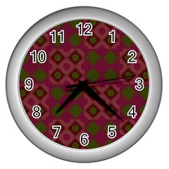 Illustration Background Abstract Pattern Texture Design Wall Clock (silver) by danenraven