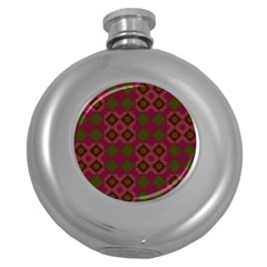 Illustration Background Abstract Pattern Texture Design Round Hip Flask (5 Oz) by danenraven