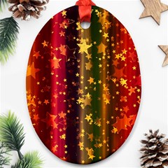 Illustration Background Christma Xmas Star Stars Pattern Wallpaper Ornament (oval) by danenraven