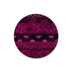 Illustration Background Pattern Texture Design Rubber Coaster (round) by danenraven