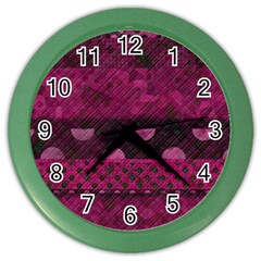 Illustration Background Pattern Texture Design Color Wall Clock by danenraven