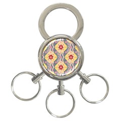 Background Flower Abstract Pattern 3-ring Key Chain by danenraven