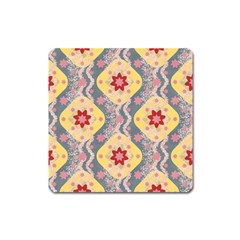 Background Flower Abstract Pattern Square Magnet