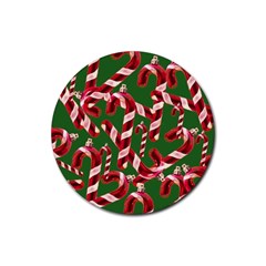 Christmas Wrapping Paper Abstract Rubber Round Coaster (4 Pack) by danenraven