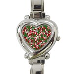 Christmas Wrapping Paper Abstract Heart Italian Charm Watch Front