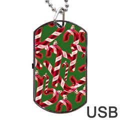 Christmas Wrapping Paper Abstract Dog Tag Usb Flash (two Sides) by danenraven