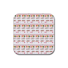 Christmas Holiday Xmas Winter Rubber Coaster (square) by danenraven