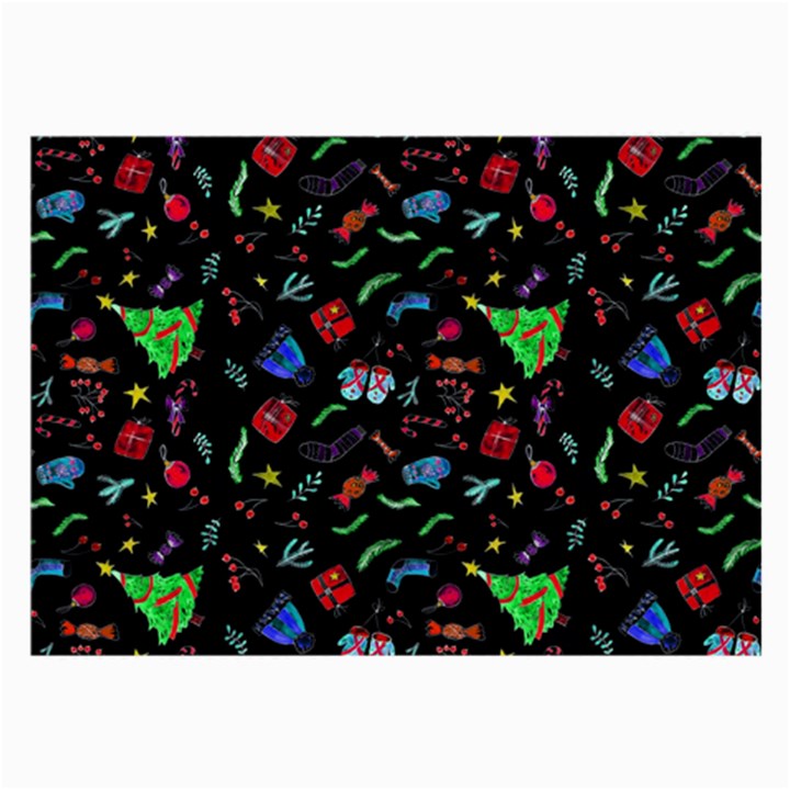 Happy New Year Christmas Xmast Background Large Glasses Cloth (2 Sides)