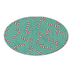 Christmas Candy Cane Background Oval Magnet by danenraven