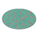 Christmas Candy Cane Background Oval Magnet Front