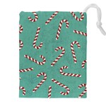 Christmas Candy Cane Background Drawstring Pouch (5XL) Front