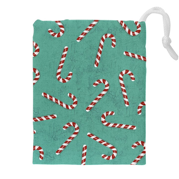 Christmas Candy Cane Background Drawstring Pouch (5XL)