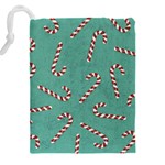 Christmas Candy Cane Background Drawstring Pouch (5XL) Back