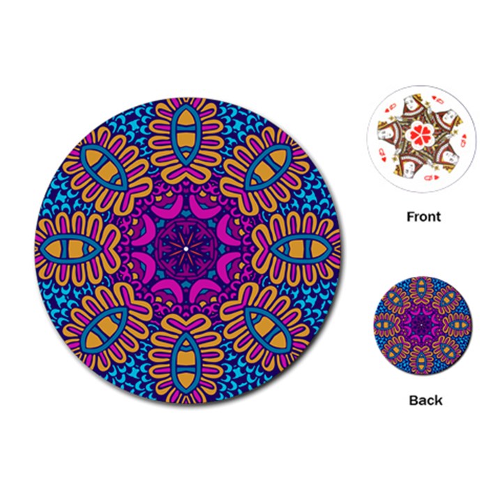 Mandala Fishes Playing Cards Single Design (Round)