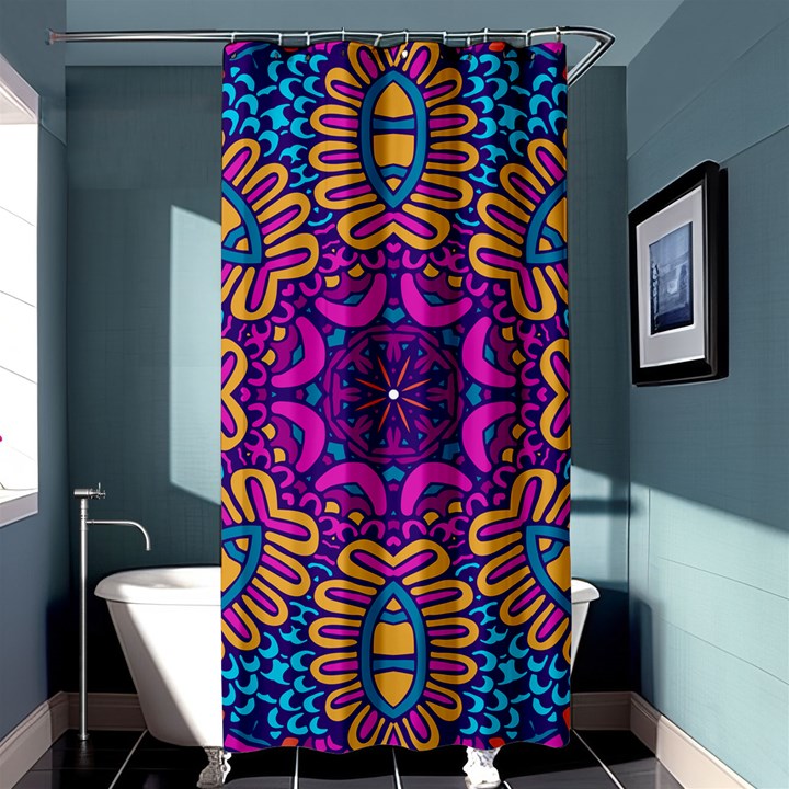 Mandala Fishes Shower Curtain 36  x 72  (Stall) 