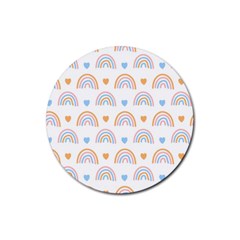 Rainbow Pattern Rubber Round Coaster (4 Pack) by ConteMonfrey