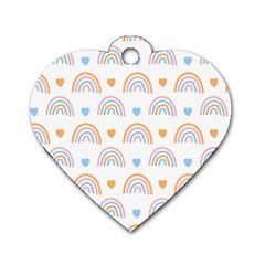 Rainbow Pattern Dog Tag Heart (one Side) by ConteMonfrey