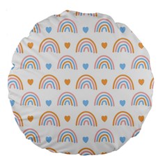 Rainbow Pattern Large 18  Premium Flano Round Cushions by ConteMonfrey