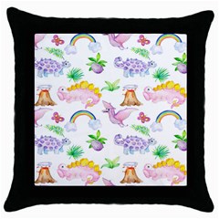 Dinosaurs Are Our Friends  Throw Pillow Case (black) by ConteMonfrey