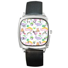 Dinosaurs Are Our Friends  Square Metal Watch by ConteMonfrey