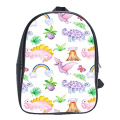 Dinosaurs Are Our Friends  School Bag (large) by ConteMonfrey