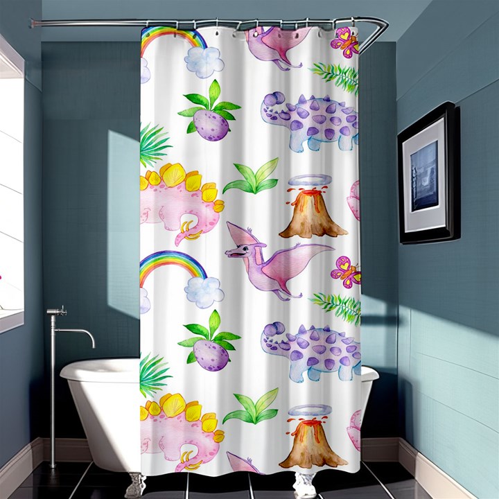 Dinosaurs Are Our Friends  Shower Curtain 36  x 72  (Stall) 