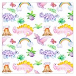 Dinosaurs Are Our Friends  Square Satin Scarf (36  x 36 ) Front