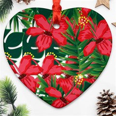 Tulips Design Heart Ornament (two Sides) by designsbymallika