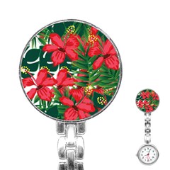 Tulips Design Stainless Steel Nurses Watch by designsbymallika