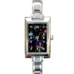 Snowflakes Lights Rectangle Italian Charm Watch