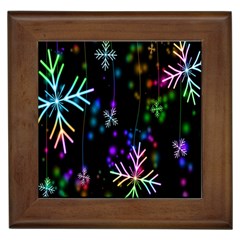 Snowflakes Lights Framed Tile