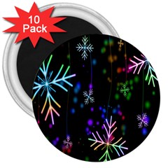 Snowflakes Lights 3  Magnets (10 pack) 