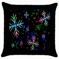 Snowflakes Lights Throw Pillow Case (Black)