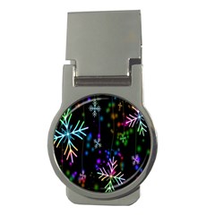 Snowflakes Lights Money Clips (Round) 