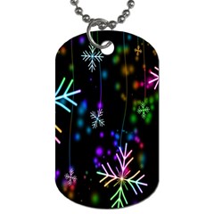 Snowflakes Lights Dog Tag (One Side)