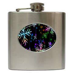 Snowflakes Lights Hip Flask (6 oz)