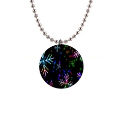 Snowflakes Lights 1  Button Necklace