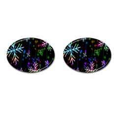 Snowflakes Lights Cufflinks (Oval)