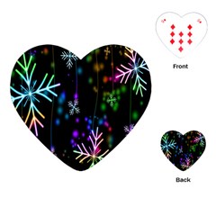 Snowflakes Lights Playing Cards Single Design (Heart)