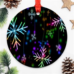 Snowflakes Lights Round Ornament (Two Sides)