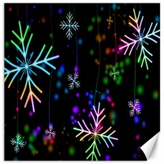 Snowflakes Lights Canvas 12  x 12 